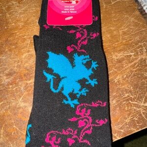 Xhilaration Black Socks with Blue and Pink Griffin Design